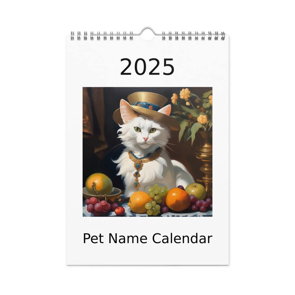 PugMug Custom White Exotic Cat Wall Calendar (2026)