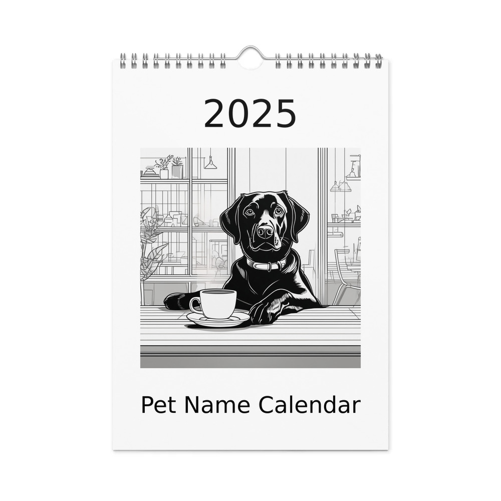 PugMug Custom Black Labrador Retriever Wall Calendar (2026)