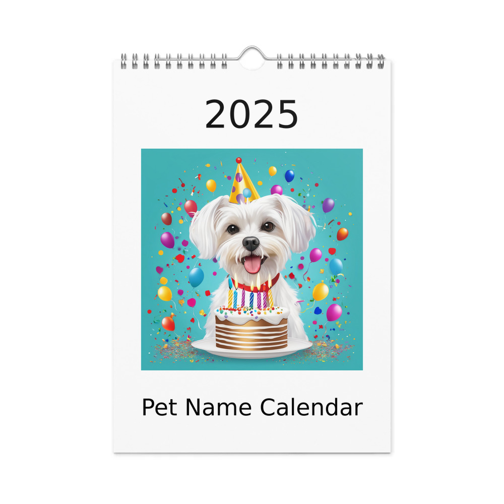 PugMug Custom Maltese Dog Wall Calendar (2026)