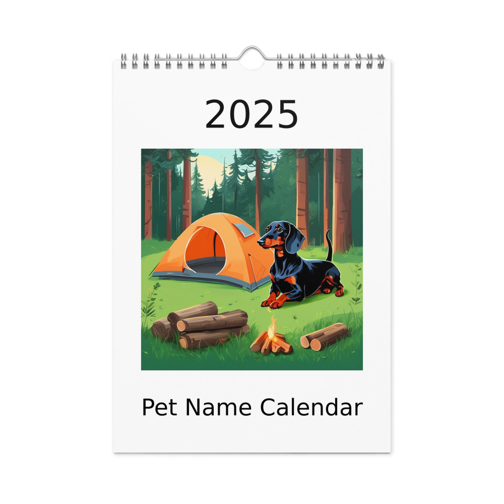 PugMug Custom Black Dachshund Wall Calendar (2026)