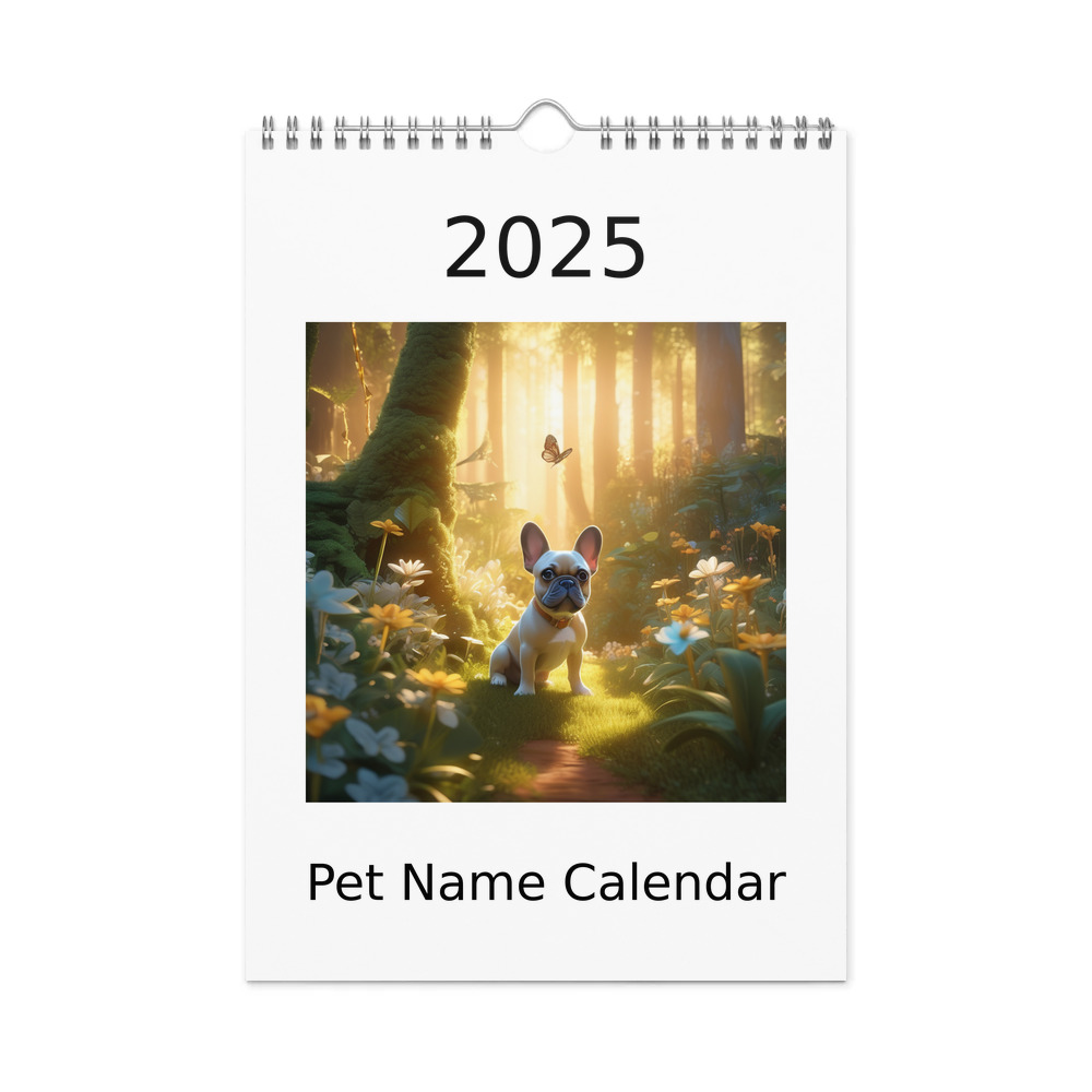 PugMug Custom Tan French Bulldog Wall Calendar (2026)