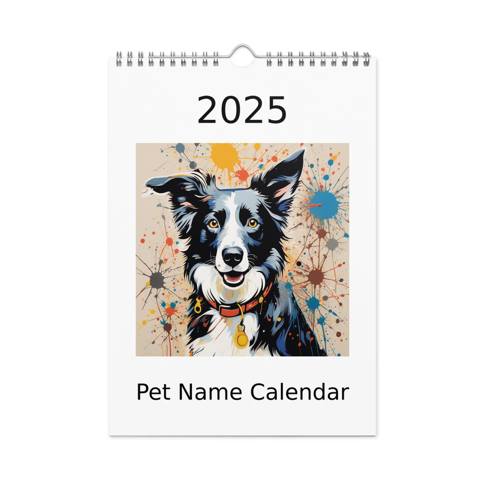PugMug Custom Border Collie Wall Calendar (2026)