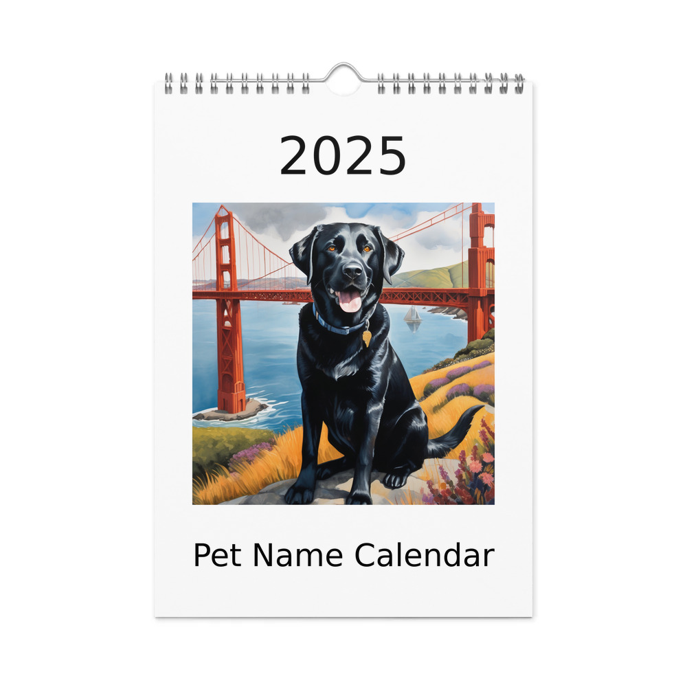 PugMug Custom Black Labrador Retriever Wall Calendar (2026)