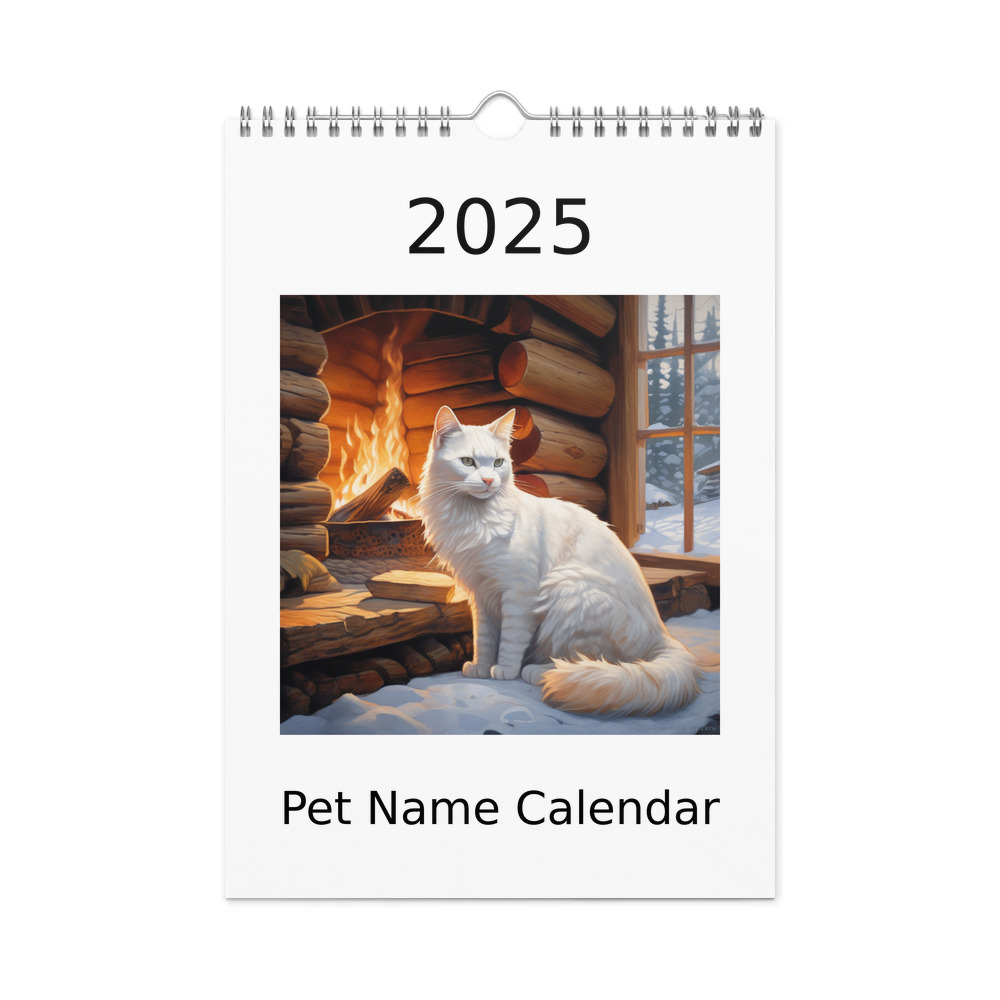 PugMug Custom White Companion Cat Wall Calendar (2026)