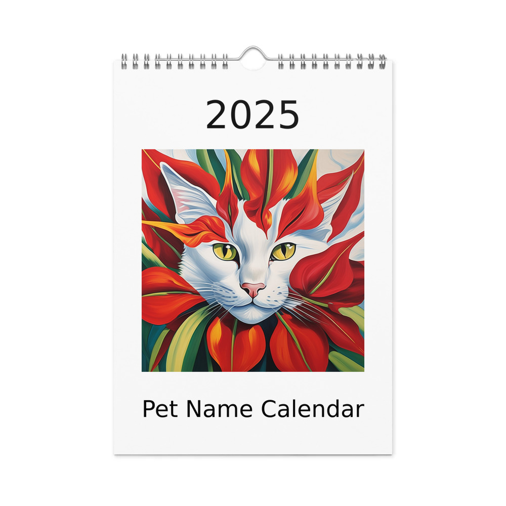 PugMug Custom White Companion Cat Wall Calendar (2026)