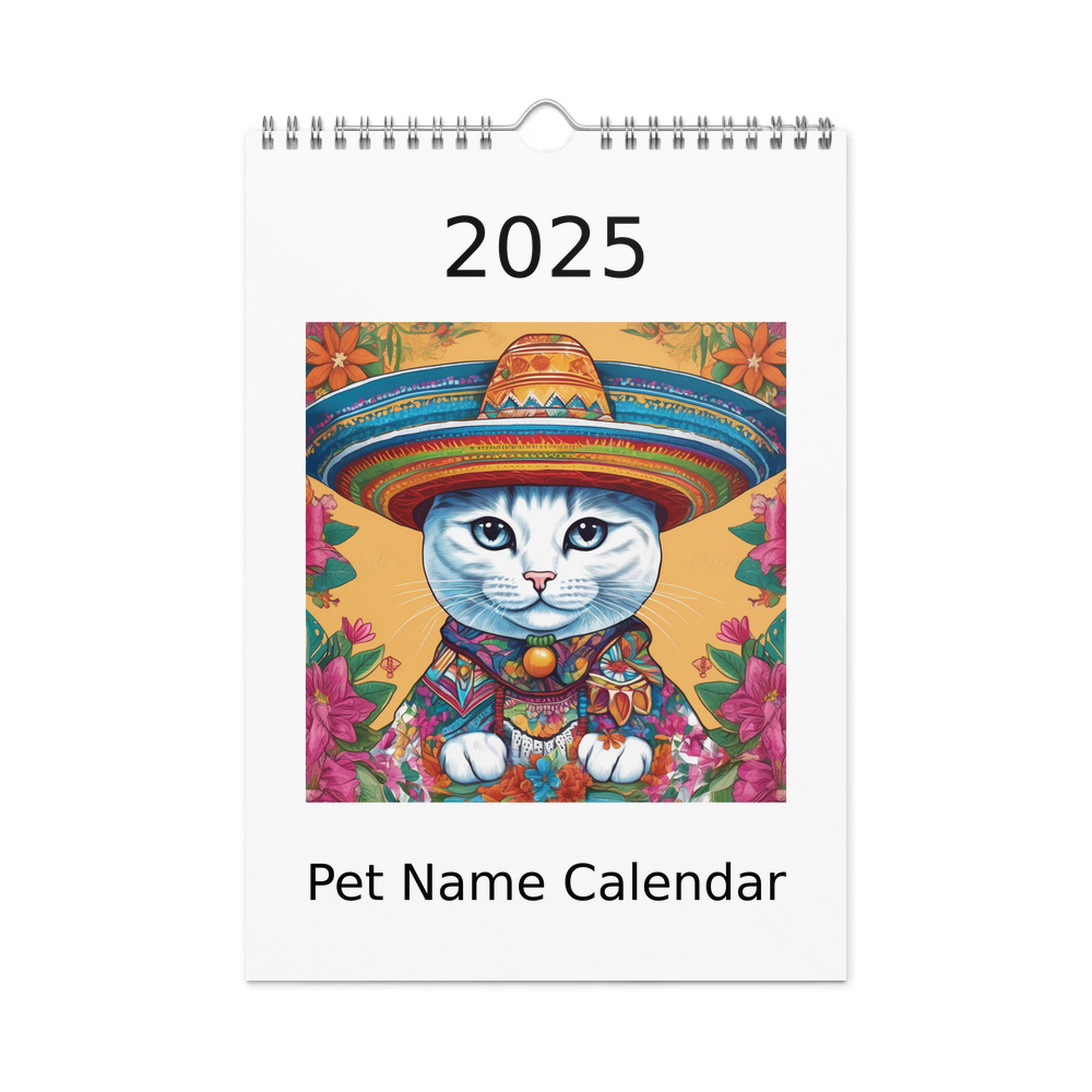PugMug Custom White Companion Cat Wall Calendar (2026)