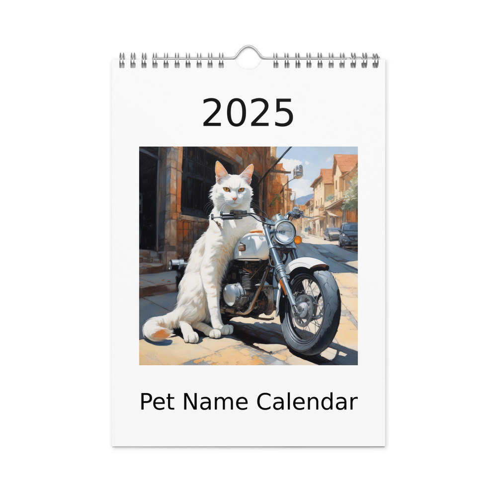 PugMug Custom White Companion Cat Wall Calendar (2026)