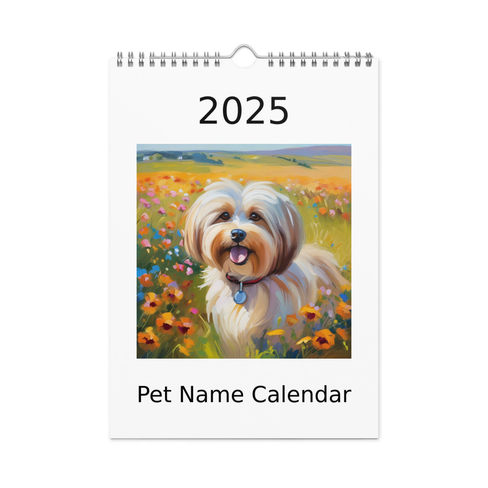 PugMug Custom Tan Havanese Dog Wall Calendar (2026)