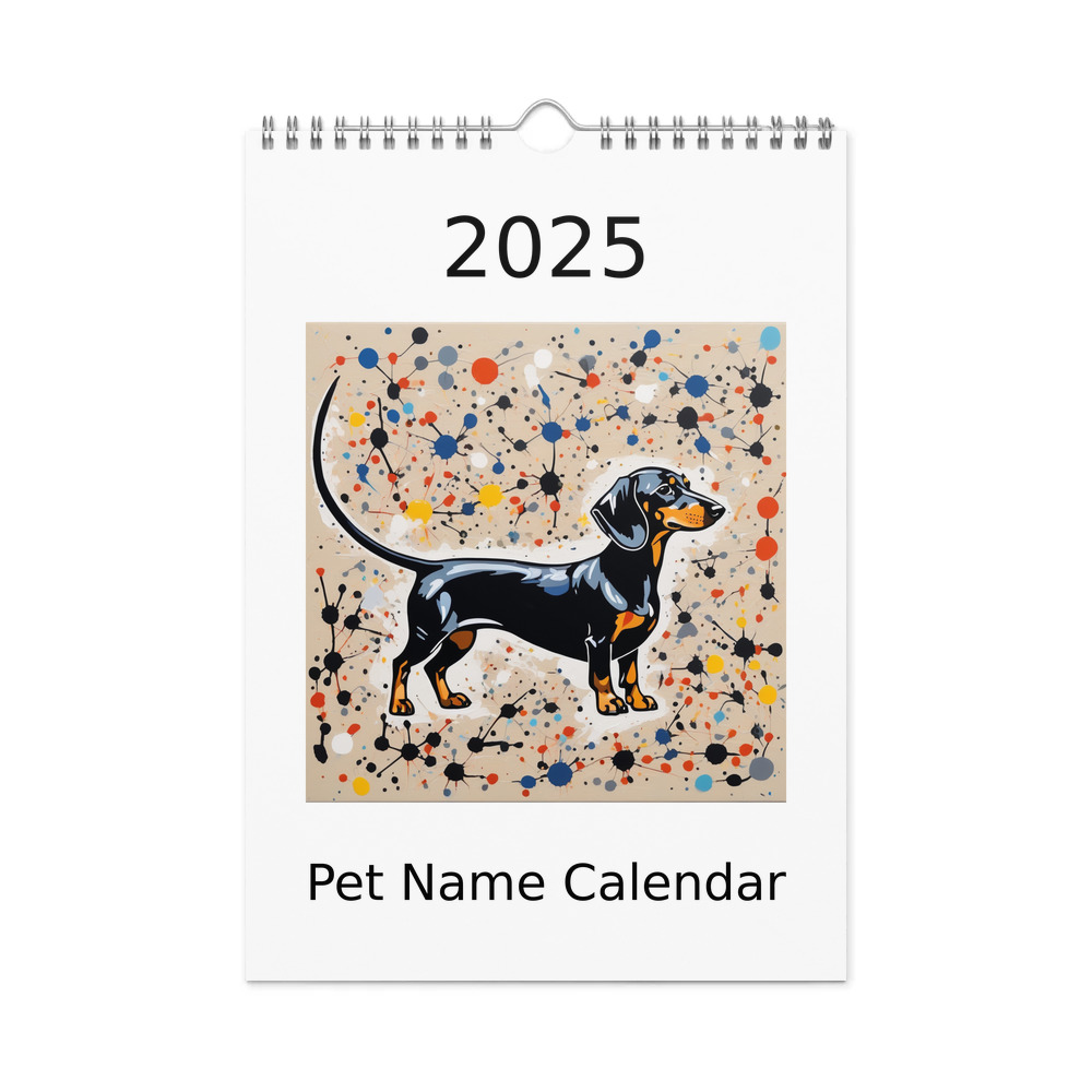 PugMug Custom Black Dachshund Wall Calendar (2026)