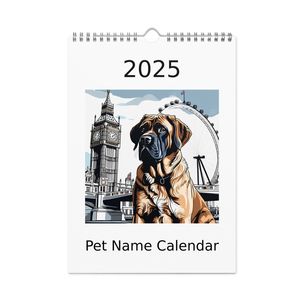 PugMug Custom Mastiff Wall Calendar (2026)