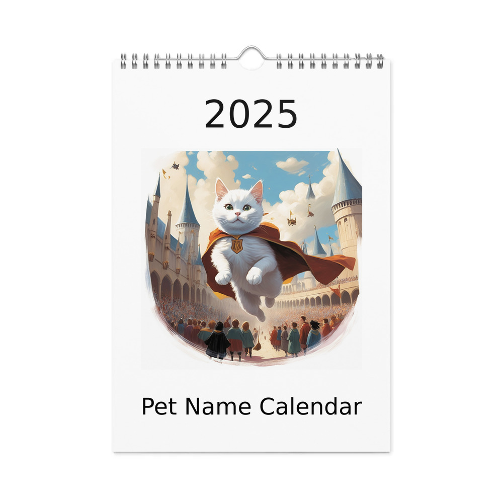 PugMug Custom White Companion Cat Wall Calendar (2026)