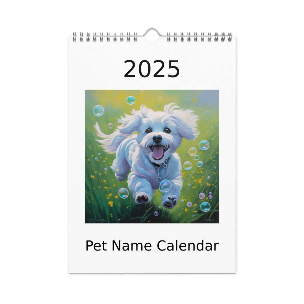 PugMug Custom Bichons Frise Wall Calendar (2026)