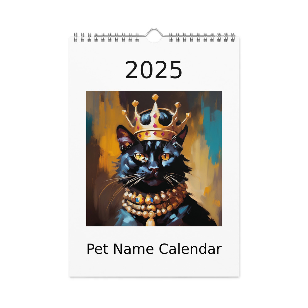PugMug Custom Black Exotic Cat Wall Calendar (2026)