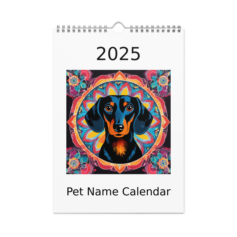 PugMug Custom Black Dachshund Wall Calendar (2026)