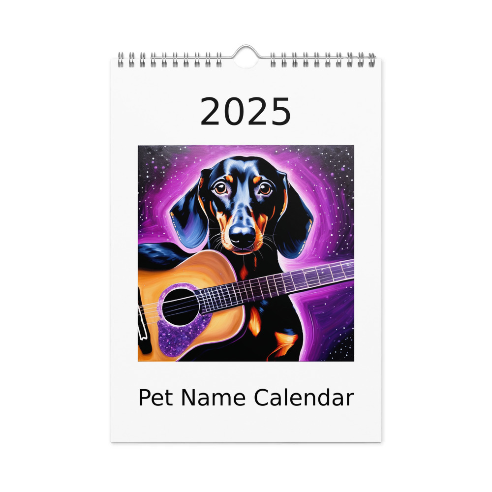 PugMug Custom Black Dachshund Wall Calendar (2026)