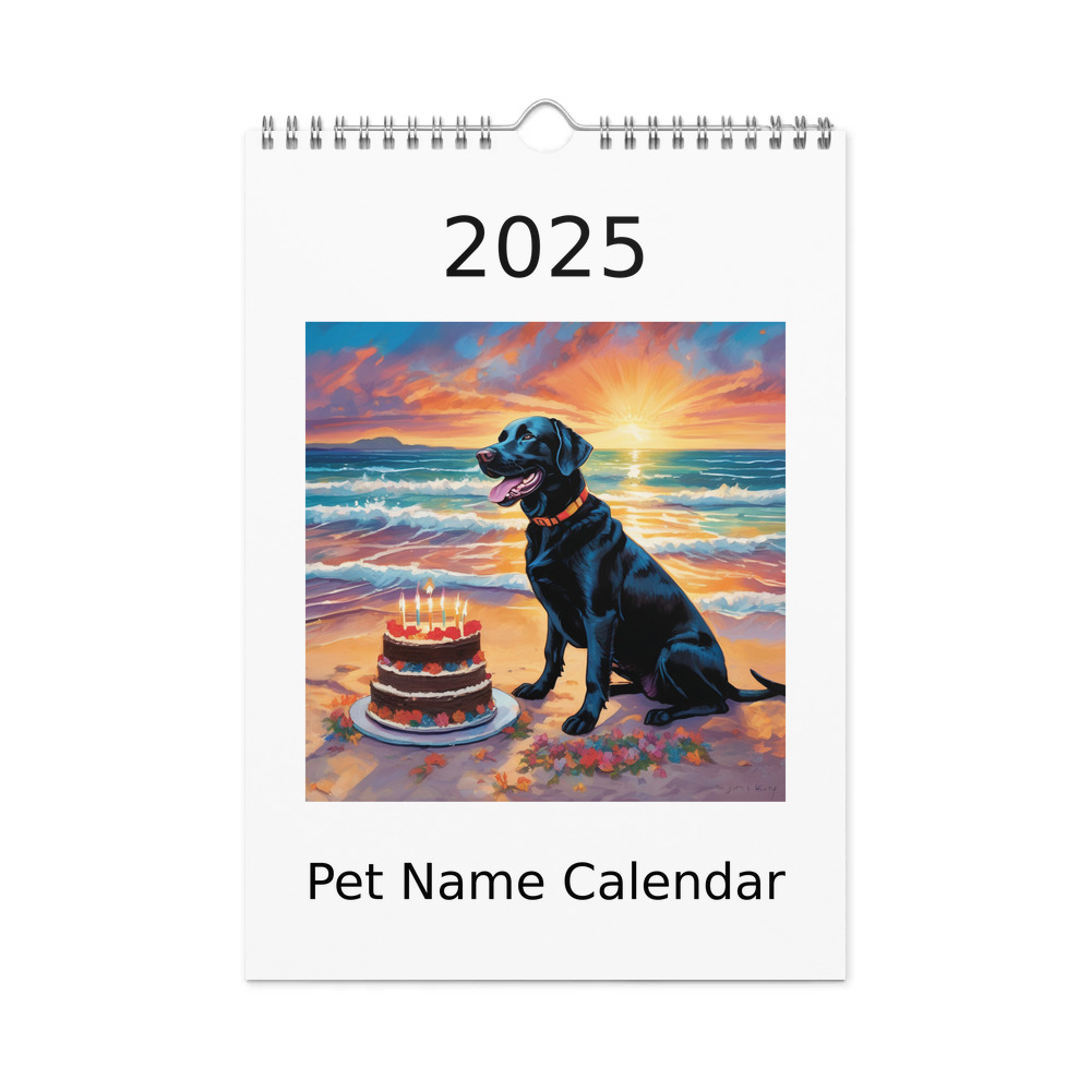 PugMug Custom Black Labrador Retriever Wall Calendar (2026)