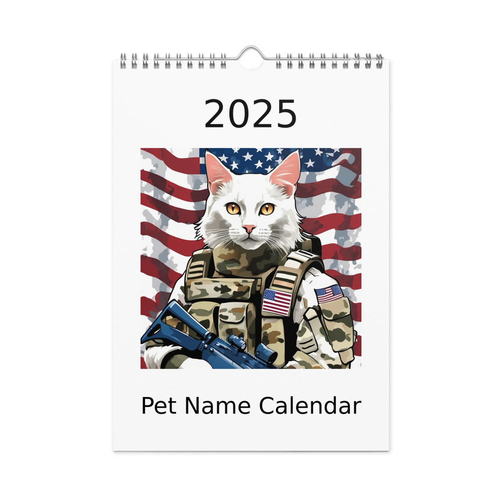 PugMug Custom White Companion Cat Wall Calendar (2026)