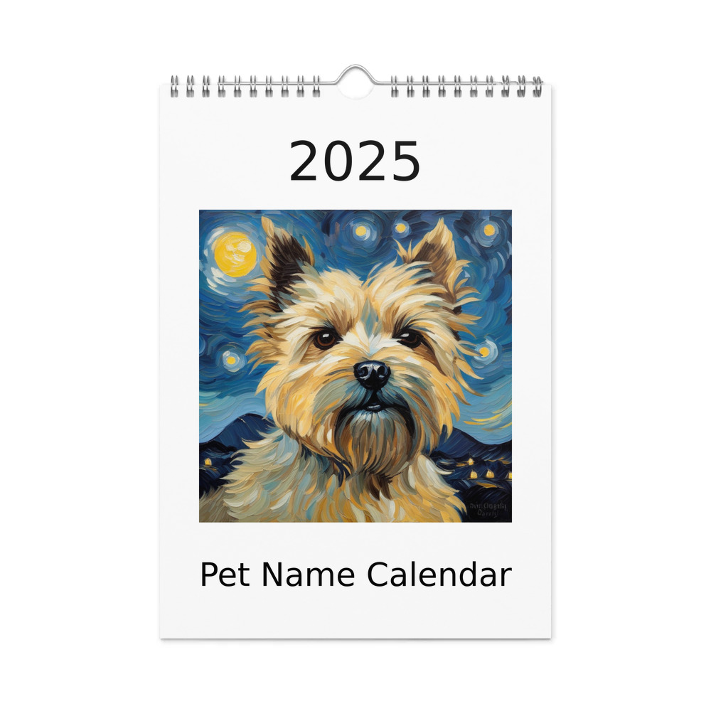 PugMug Custom Cairn Terrier Wall Calendar (2026)
