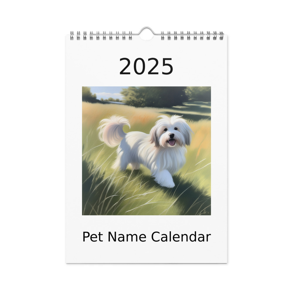 PugMug Custom White Havanese Dog Wall Calendar (2026)