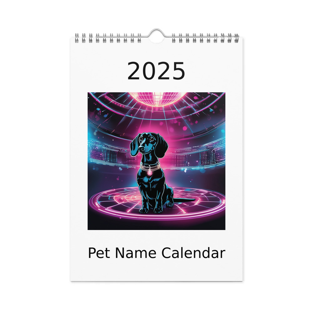 PugMug Custom Black Dachshund Wall Calendar (2026)