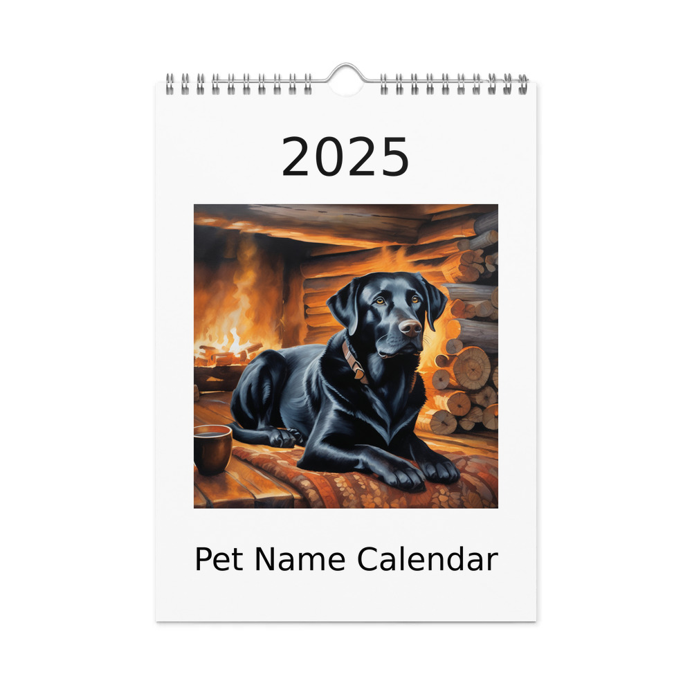 PugMug Custom Black Labrador Retriever Wall Calendar (2026)