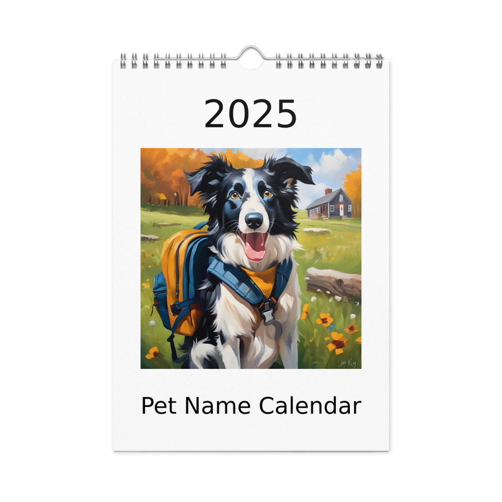 PugMug Custom Border Collie Wall Calendar (2026)