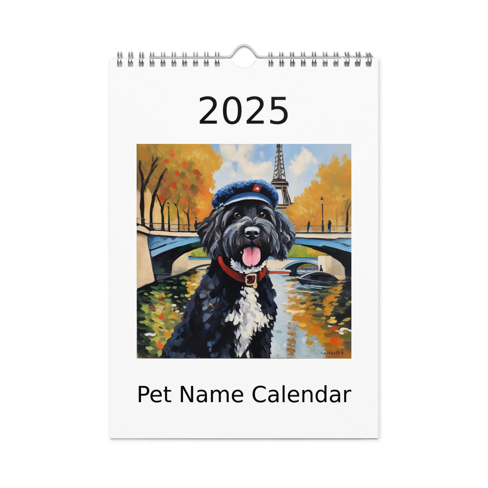 PugMug Custom Portuguese Water Dog Wall Calendar (2026)