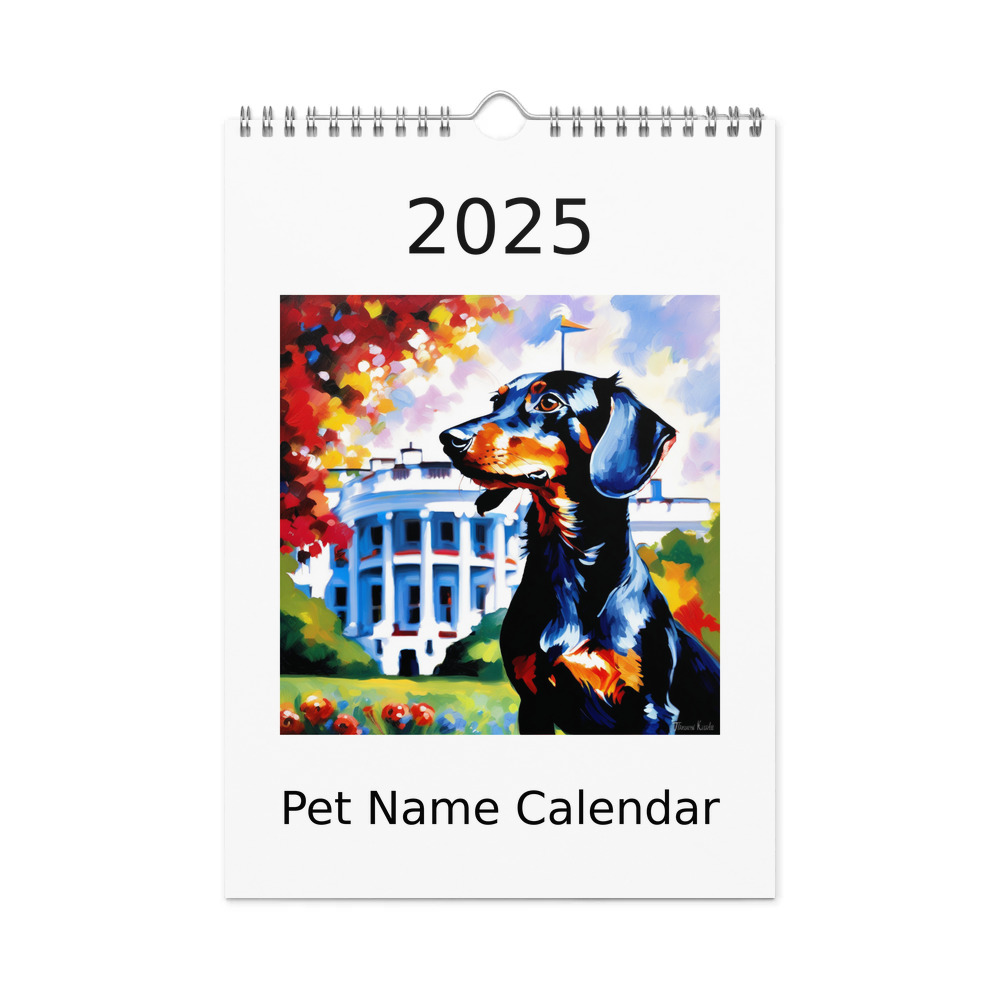 PugMug Custom Black Dachshund Wall Calendar (2026)