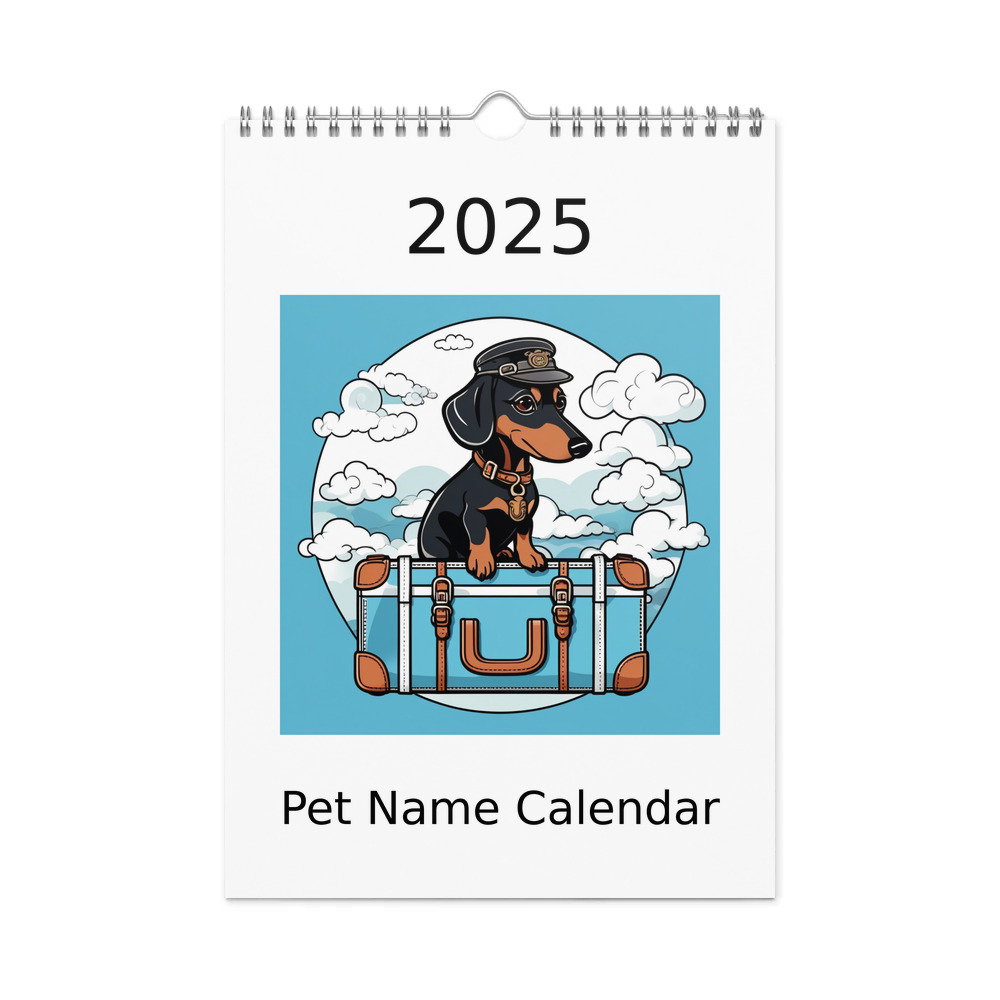 PugMug Custom Black Dachshund Wall Calendar (2026)