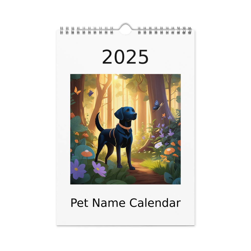 PugMug Custom Black Labrador Retriever Wall Calendar (2026)