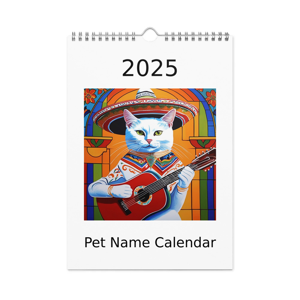PugMug Custom White Companion Cat Wall Calendar (2026)
