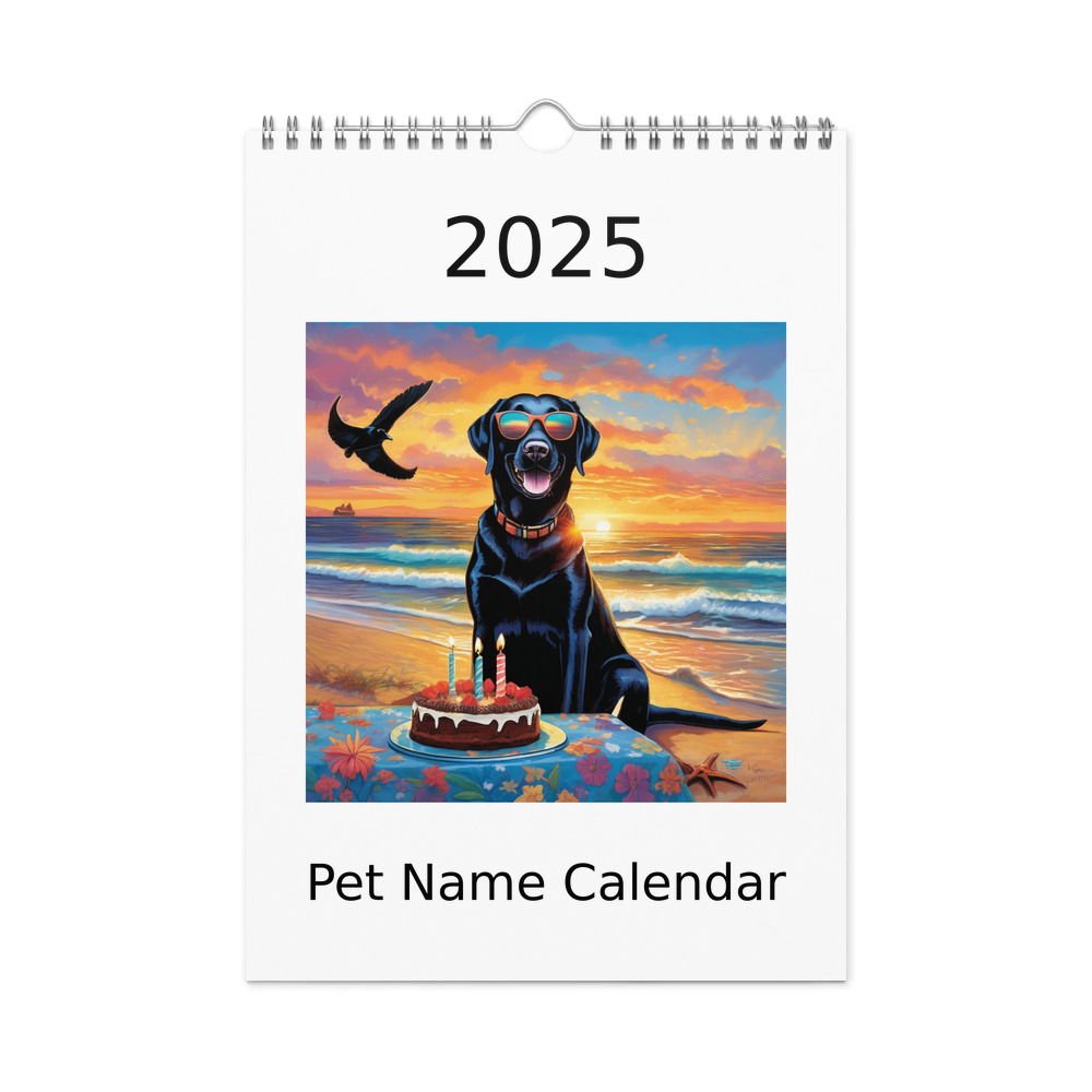 PugMug Custom Black Labrador Retriever Wall Calendar (2026)