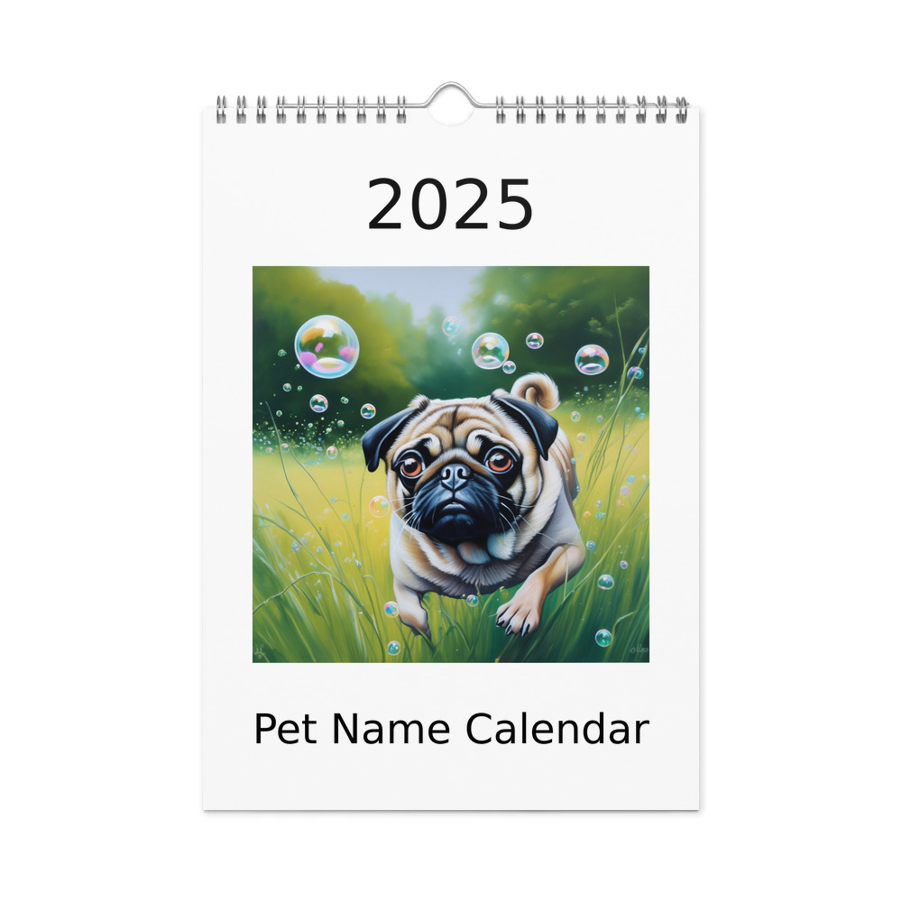 PugMug Custom Pug Wall Calendar (2026)