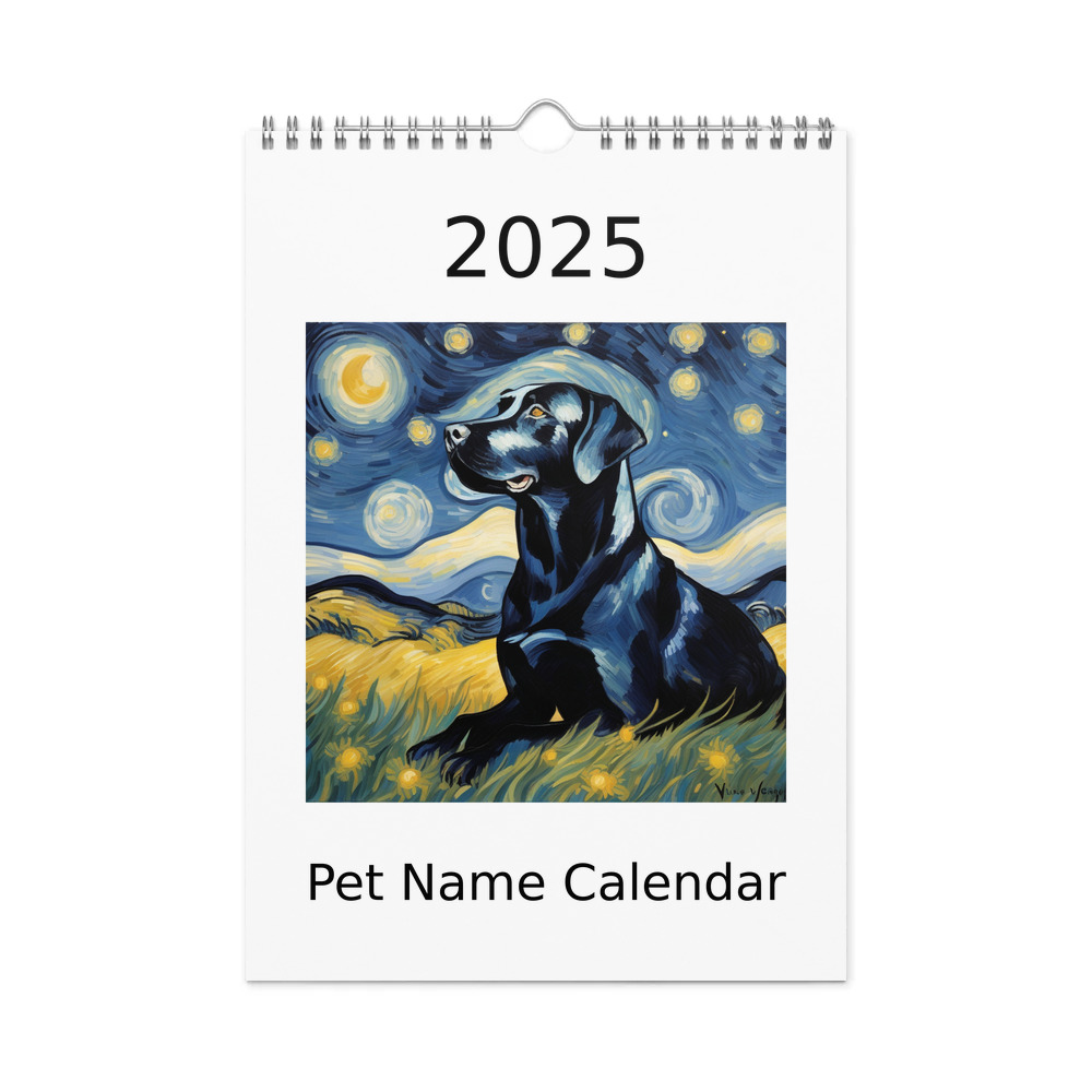PugMug Custom Black Labrador Retriever Wall Calendar (2026)