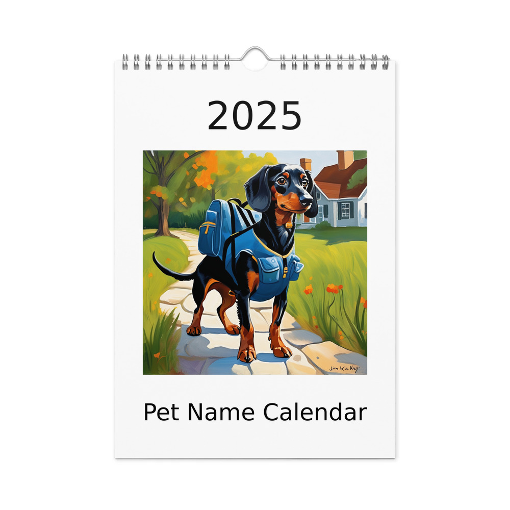 PugMug Custom Black Dachshund Wall Calendar (2026)