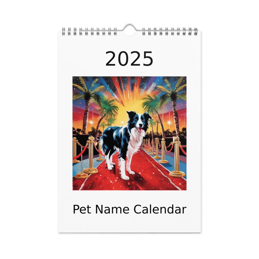 PugMug Custom Border Collie Wall Calendar (2026)