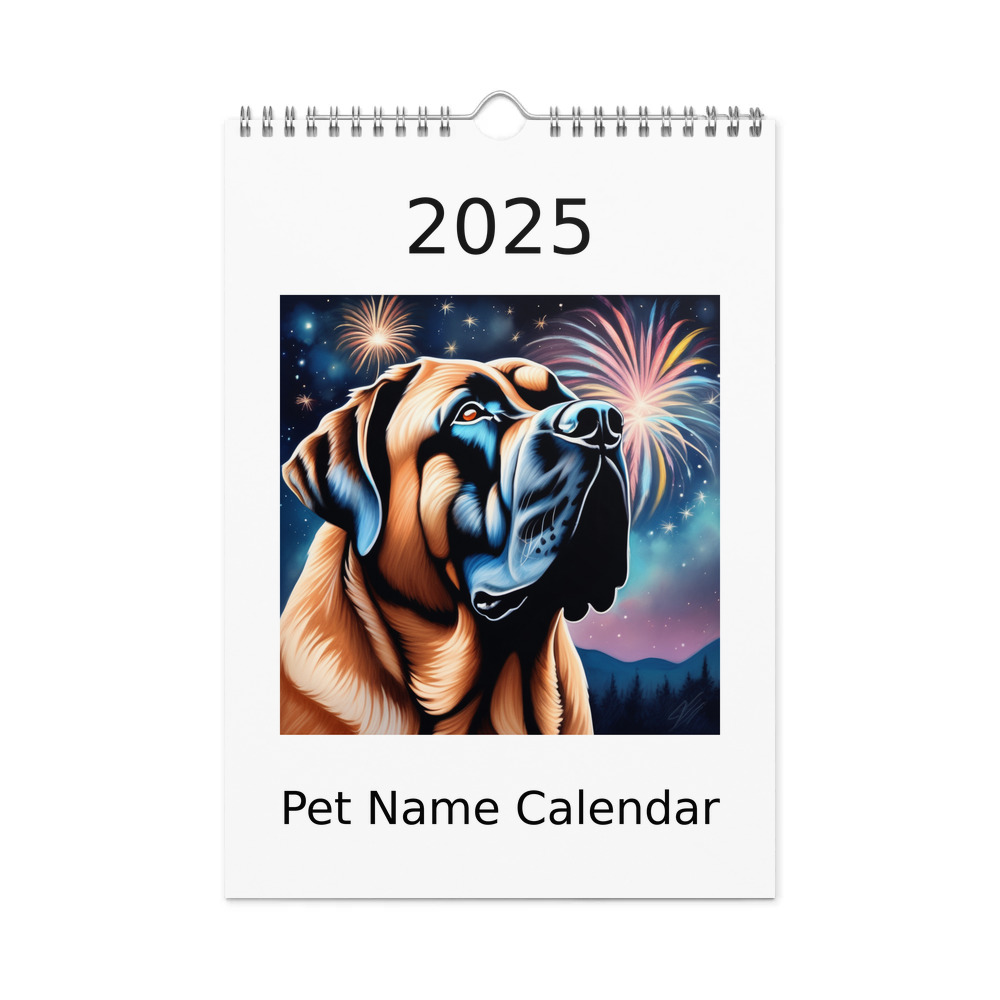 PugMug Custom Mastiff Wall Calendar (2026)