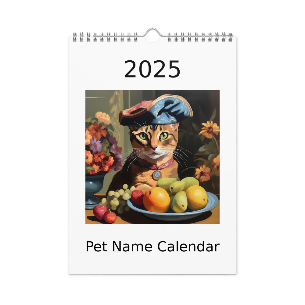 PugMug Custom Tabby Abyssinian Cat Wall Calendar (2026)