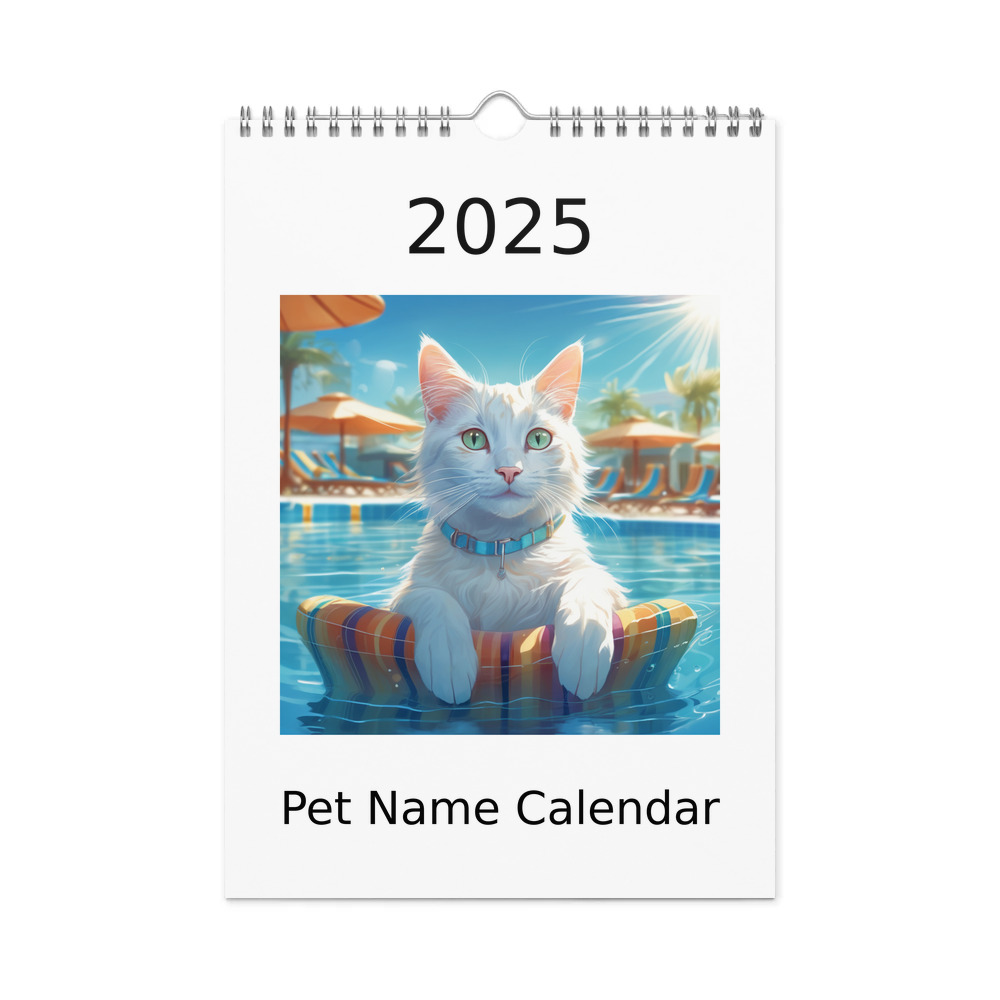 PugMug Custom White Companion Cat Wall Calendar (2026)