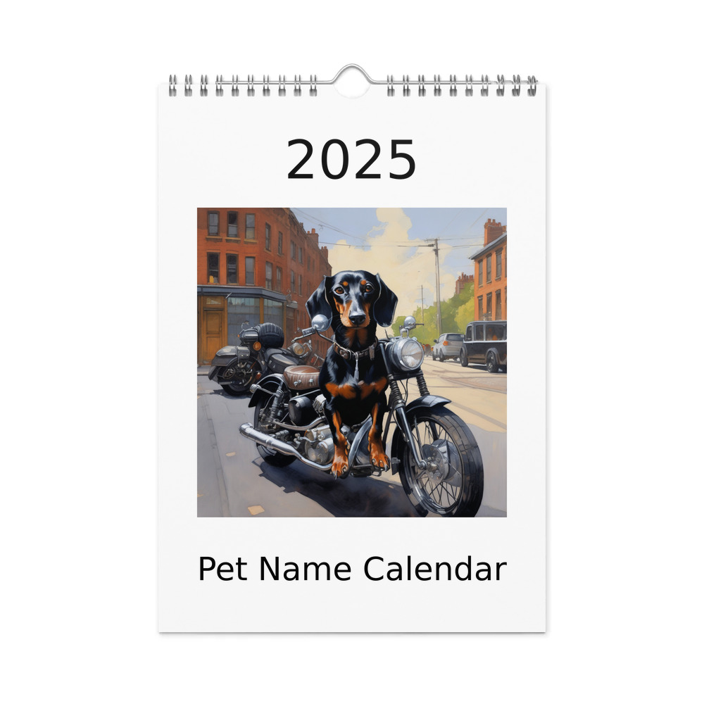 PugMug Custom Black Dachshund Wall Calendar (2026)