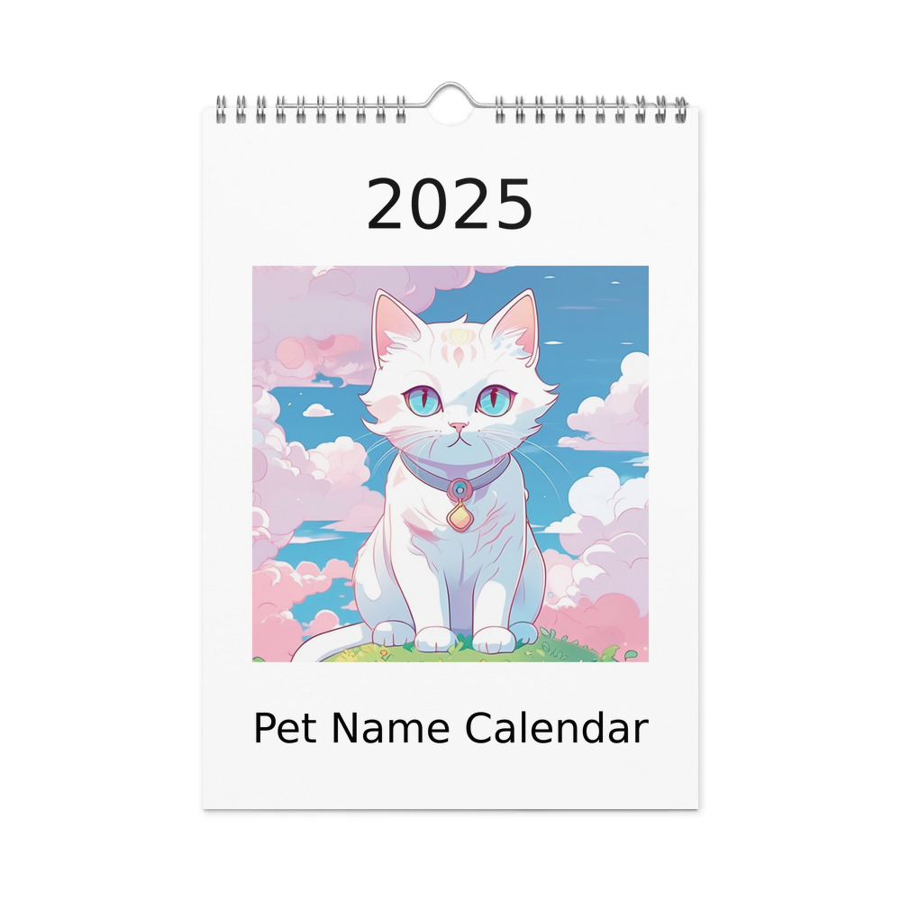PugMug Custom White Companion Cat Wall Calendar (2026)