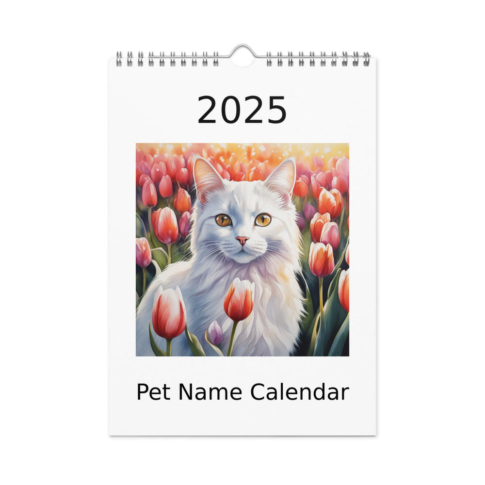 PugMug Custom White Companion Cat Wall Calendar (2026)