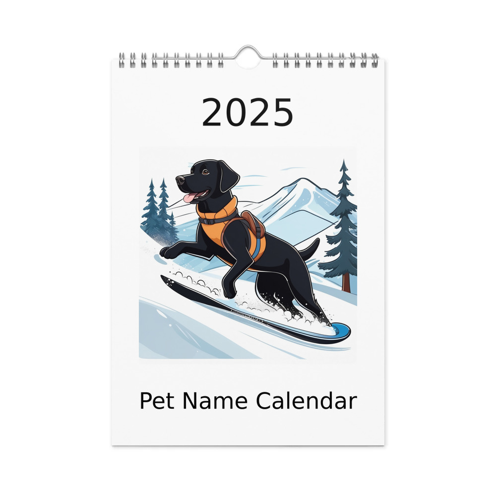 PugMug Custom Black Labrador Retriever Wall Calendar (2026)