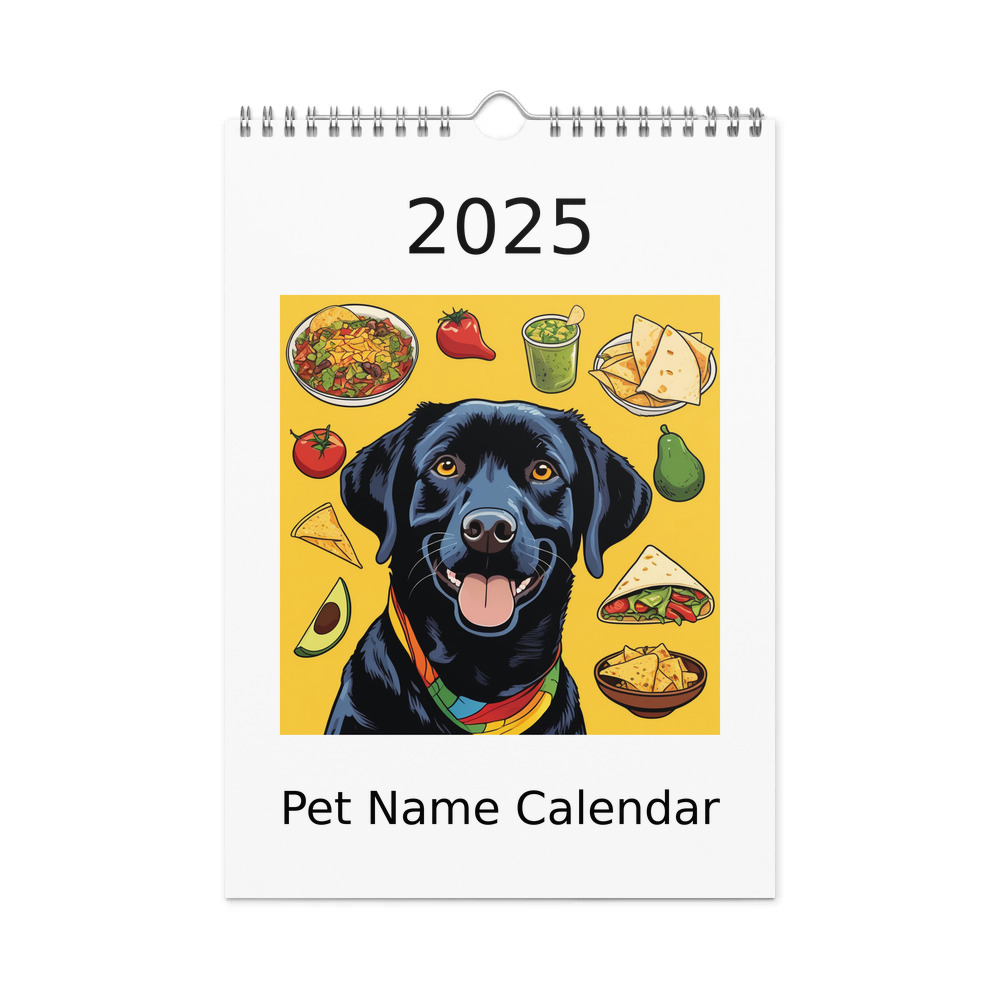 PugMug Custom Black Labrador Retriever Wall Calendar (2026)