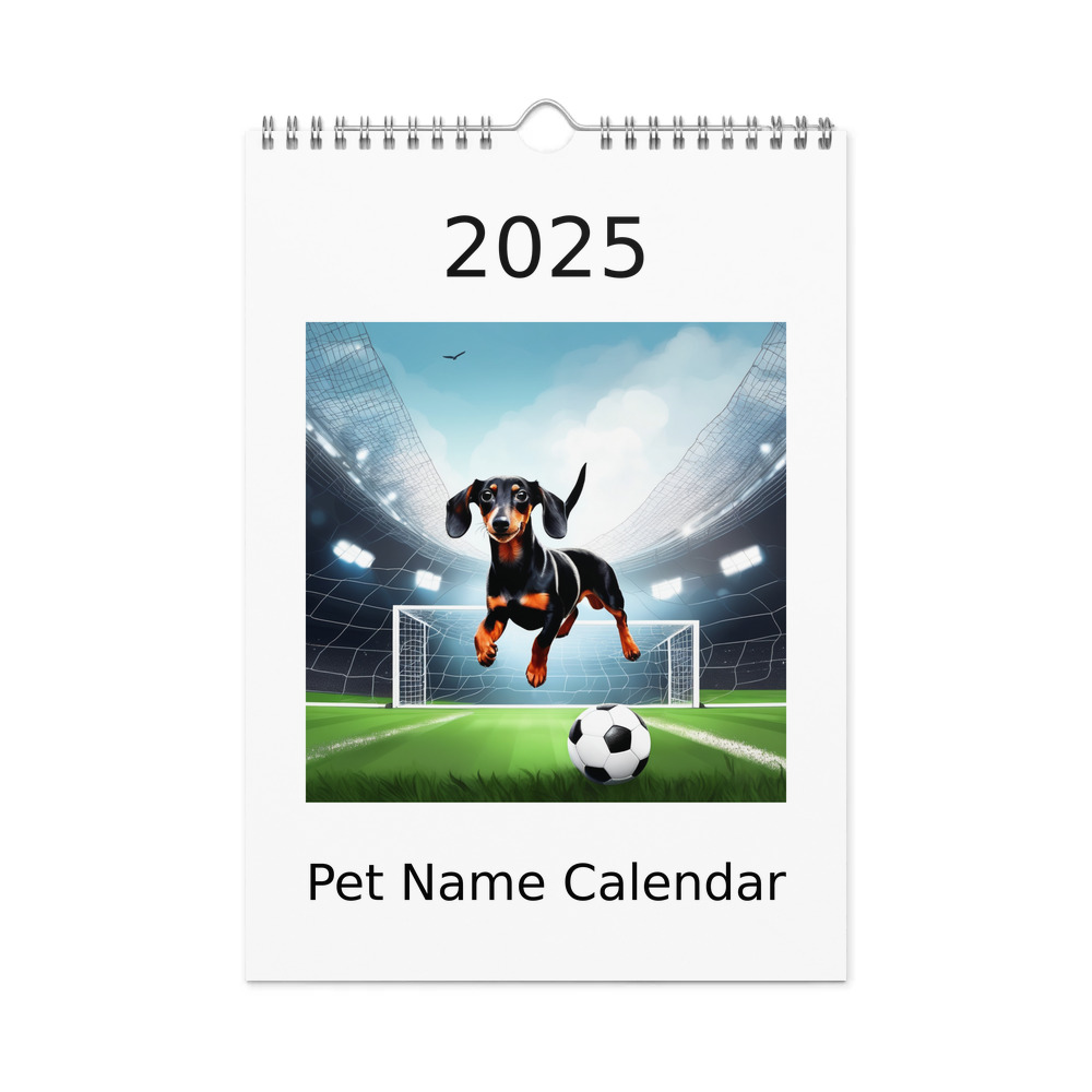 PugMug Custom Black Dachshund Wall Calendar (2026)