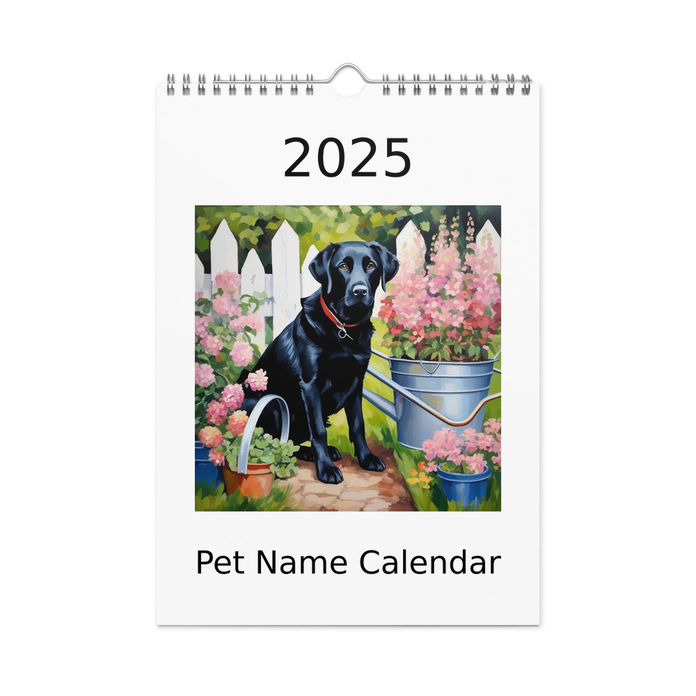 PugMug Custom Black Labrador Retriever Wall Calendar (2026)