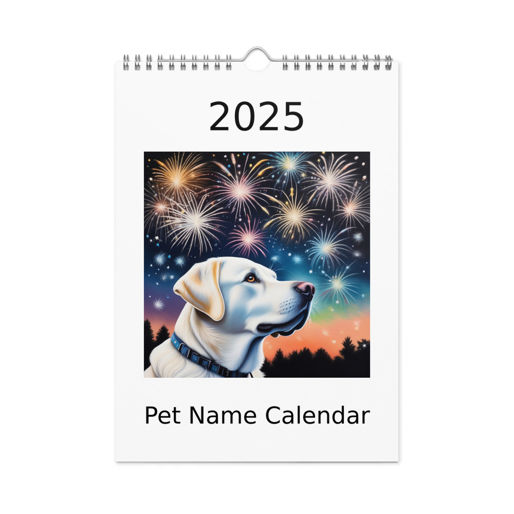 PugMug Custom White Labrador Retriever Wall Calendar (2026)