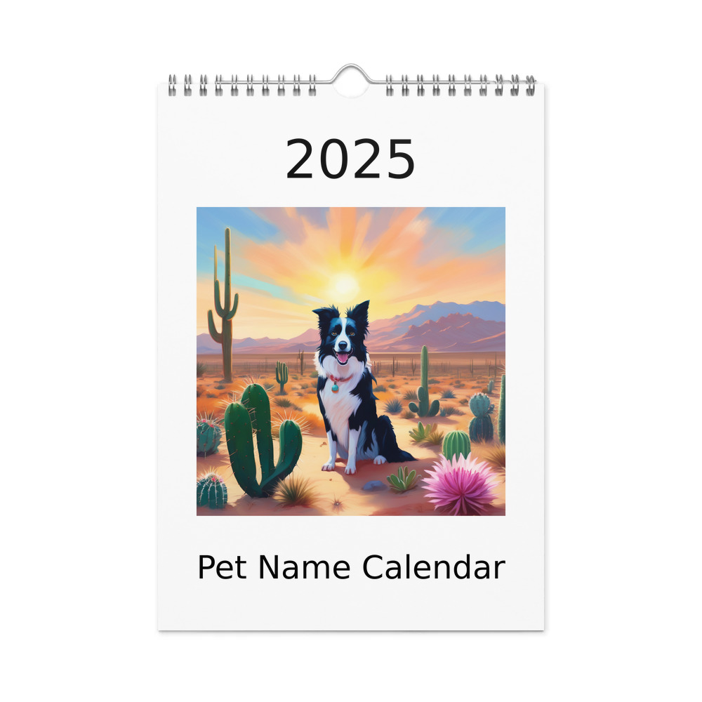 PugMug Custom Border Collie Wall Calendar (2026)