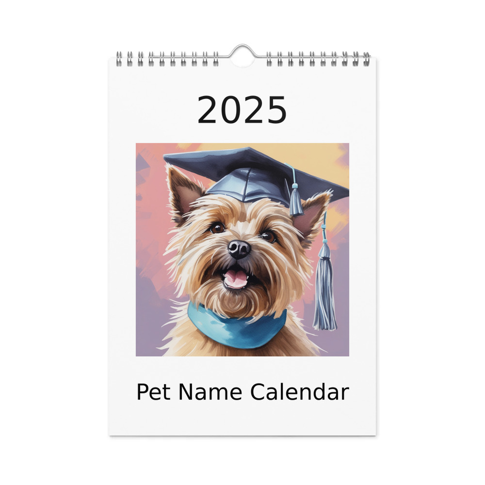 PugMug Custom Cairn Terrier Wall Calendar (2026)