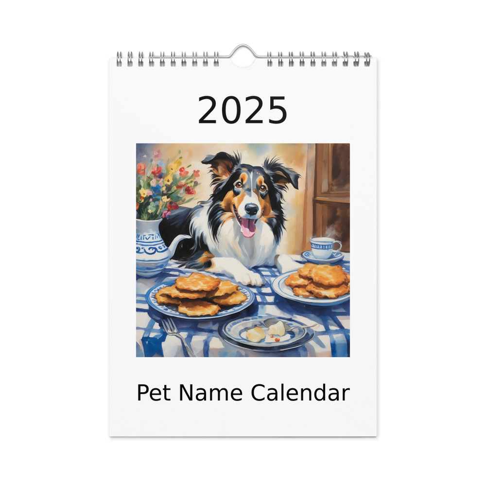 PugMug Custom Collie Wall Calendar (2026)